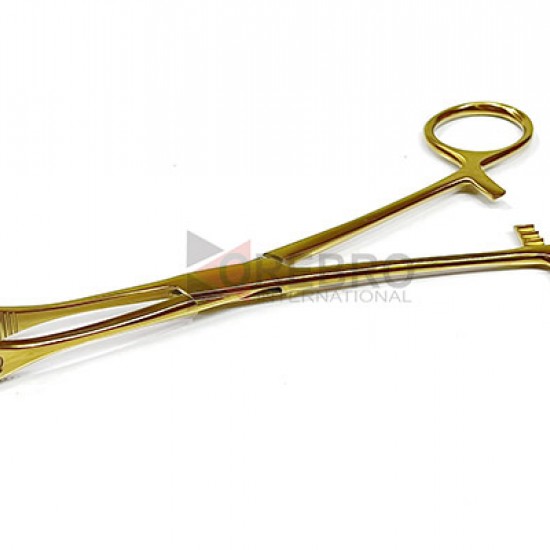 Forester(Sponge) Forceps, Slotted- Gold Oxide Coated