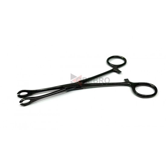 Mini Forester(Sponge) Forceps, Slotted- Black Oxide Coated