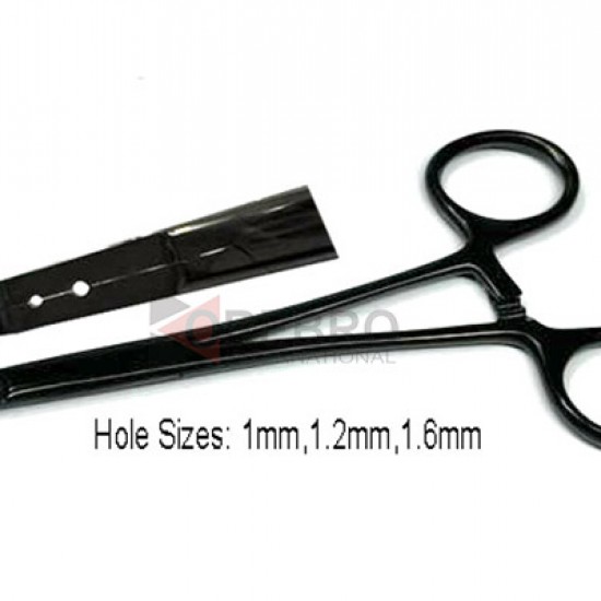 Dermal Anchor Forceps, 1mm, 1.2mm & 1.6mm Holes- Black Oxide Coated